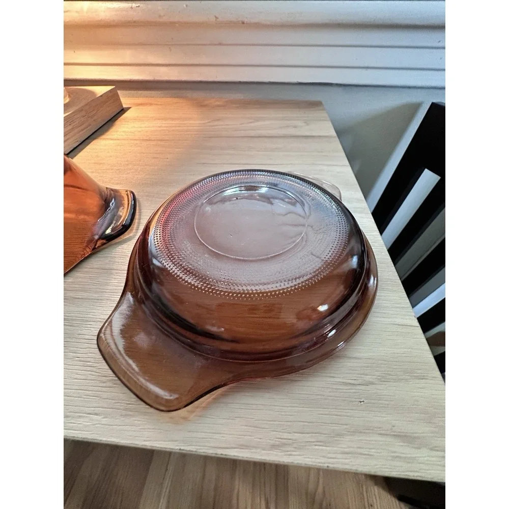 Vintage! Fire King Anchor Hocking #472 Amber Brown Baking Casserole Dish w/Lid‎